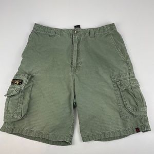 Vintage Y2K Alpine Design Men's Size 32 Rip Stop Cargo Shorts Distressed *Read
